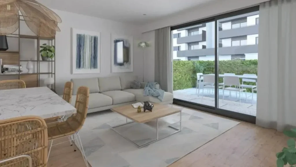 Salón de vivienda de obra nueva en Córdoba.